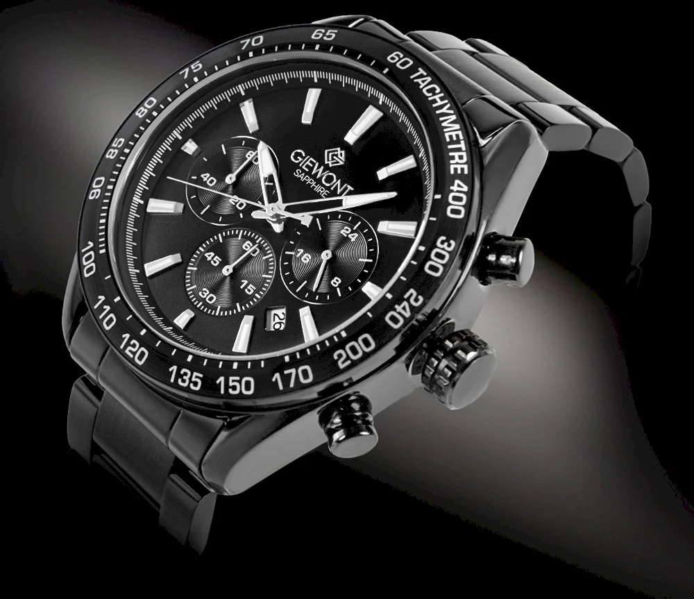 Vyriškas laikrodis Giewont Chronograph Safyro Juodas GW9580-B2