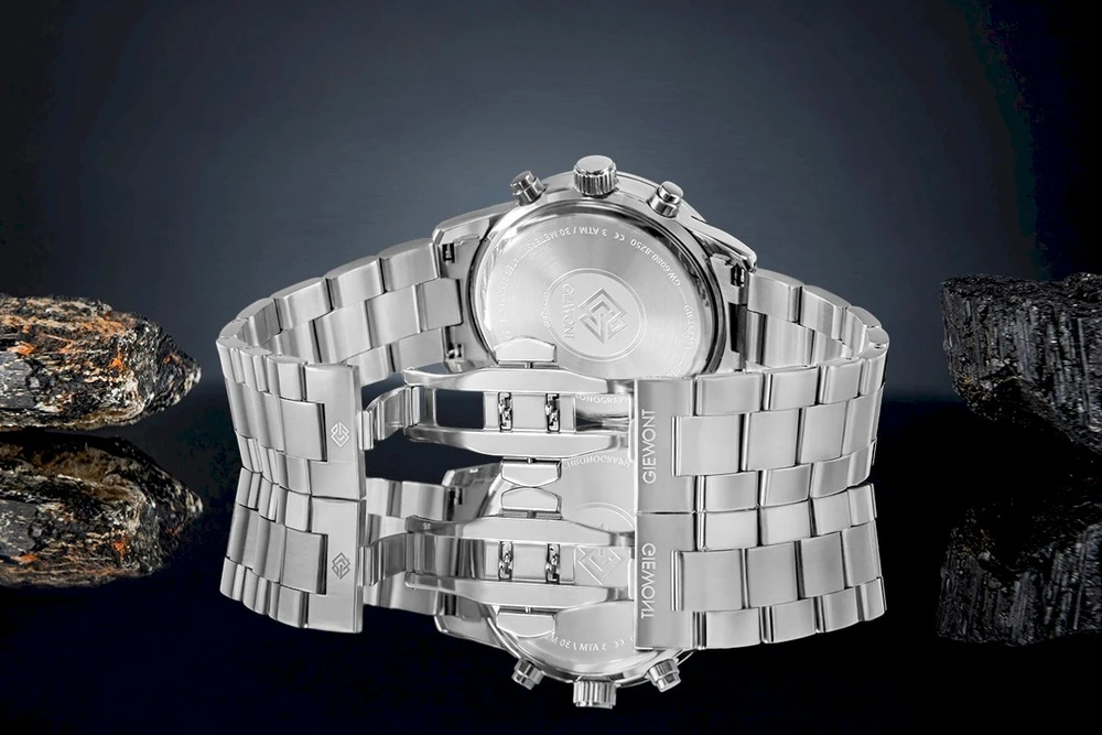 Vyriškas laikrodis Giewont Chronograph Safyrinis Sidabro Mėlynas GW4580-B3