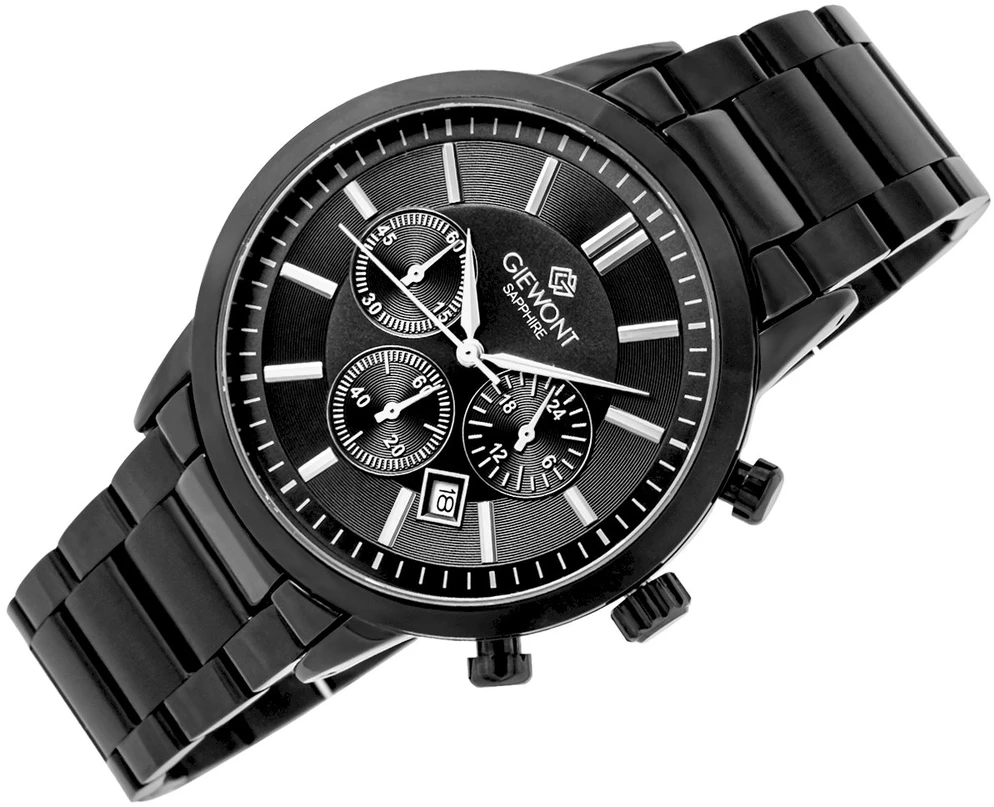 Vyriškas laikrodis Giewont Chronograph Sapphire Juodas GW8510-B2