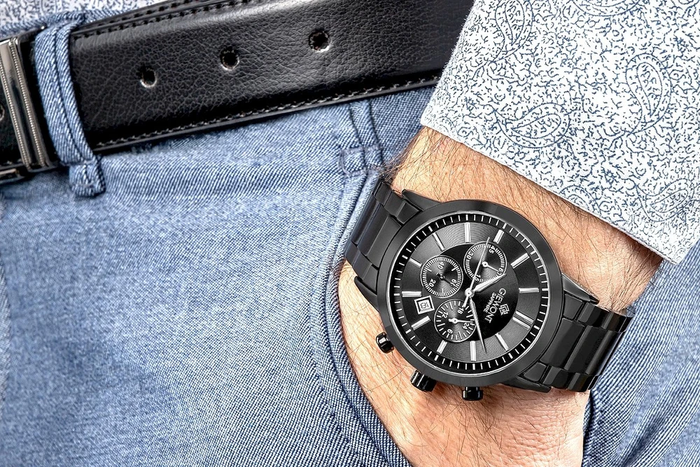 Vyriškas laikrodis Giewont Chronograph Sapphire Juodas GW8510-B2