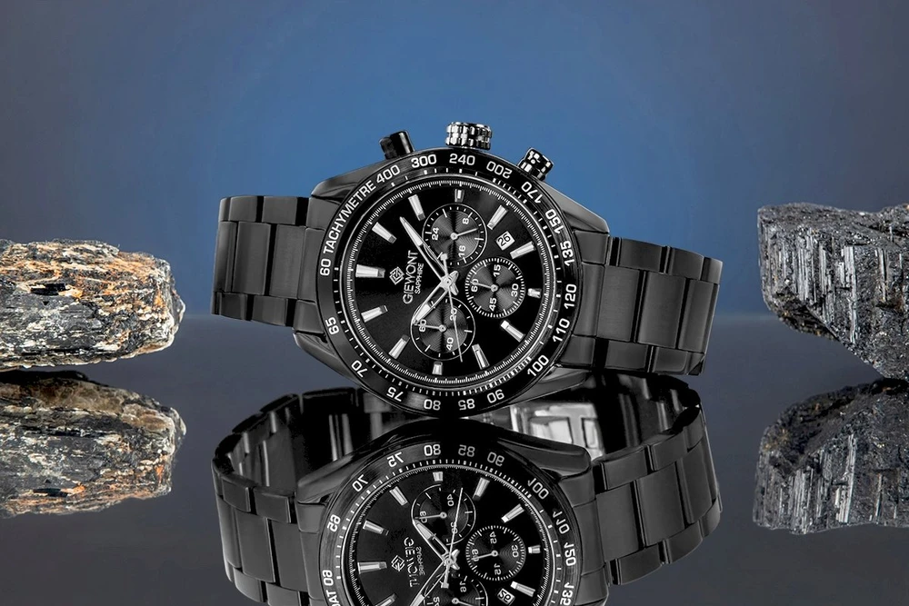 Vyriškas laikrodis Giewont Chronograph Safyro Juodas GW9580-B2