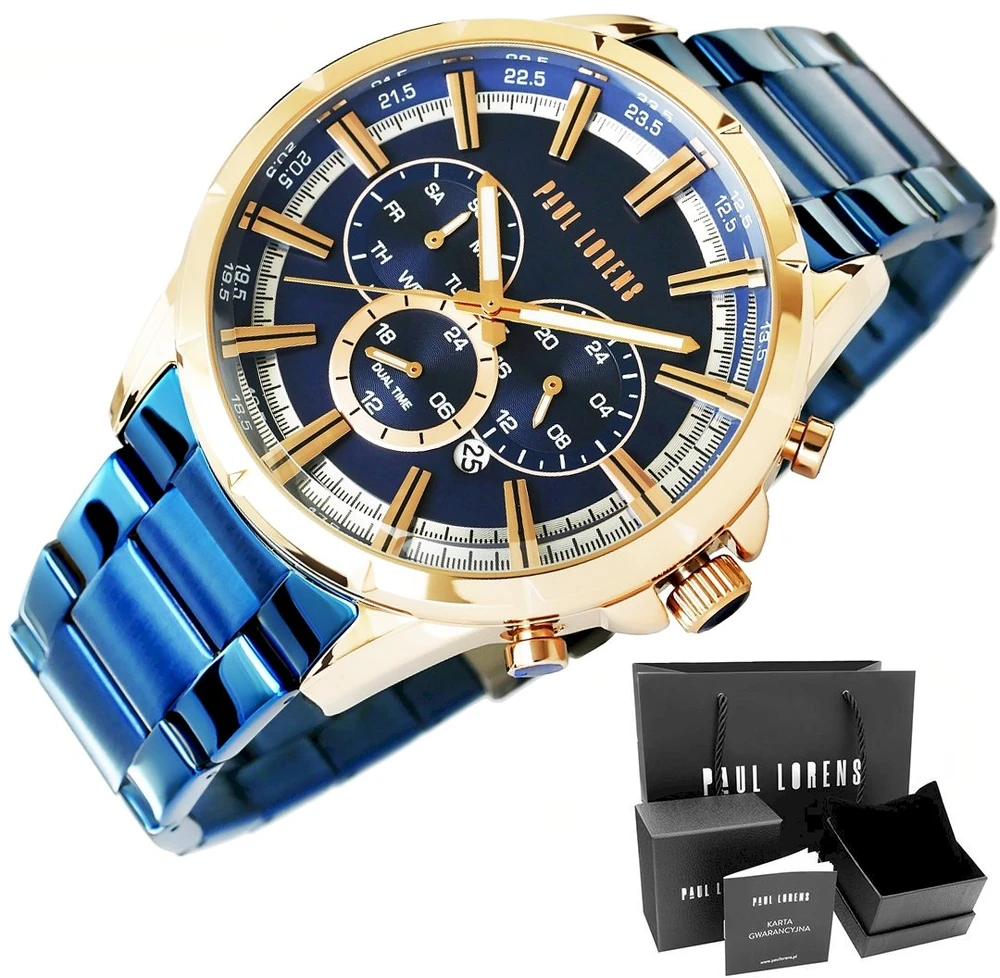 Laikrodis vyrams PAUL LORENS - PL13605B-6F3 (zg359e) + BOX