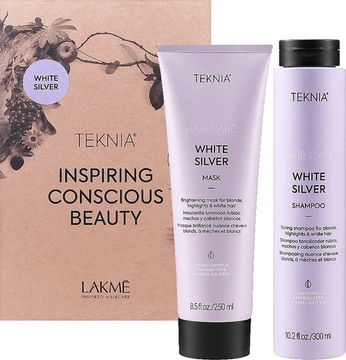Lakmé Teknia Baltas Sidabrinis Pack, 300 ml +, 250 ml