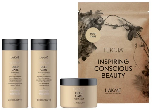 Lakme Teknia kelioninis rinkinys „Deep Care“: šampūnas, 100 ml, kondicionierius, 100 ml, priemonė, 50 ml