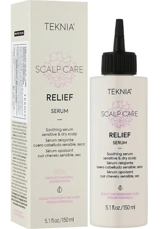 Galvos odos serumas Lakme Teknia Scalp Care Relief Serum, raminantis, tinka jautriai ir išsausėjusiai galvos odai, 150 ml