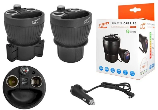 „Lamex LXAS14 LTC“ automobilinis įkroviklis 120 W, 2 USB lizdai 3,1 A, greitasis įkroviklis