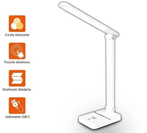 LED stalinė lempa 3W, 3000|4500|6000K, reguliuojama, 1200mAh, balta, LTC