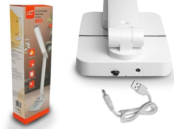 LED stalinė lempa 3W, 3000|4500|6000K, reguliuojama, 1200mAh, balta, LTC