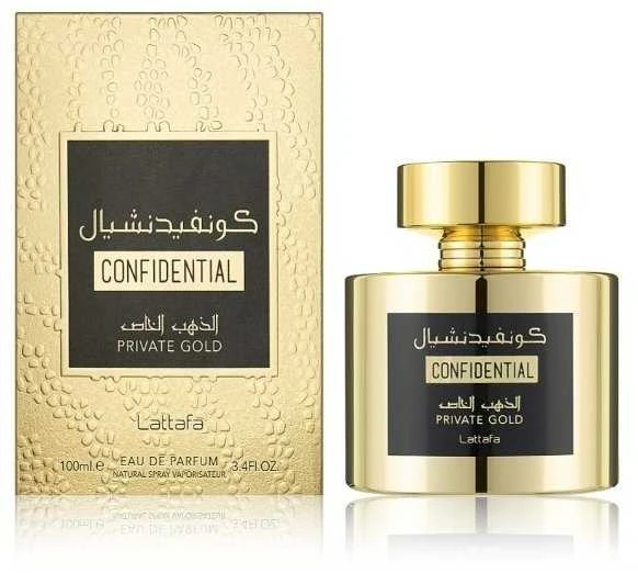 Unisex kvepalai Lattafa Confidential Private Gold EDP, 100 ml