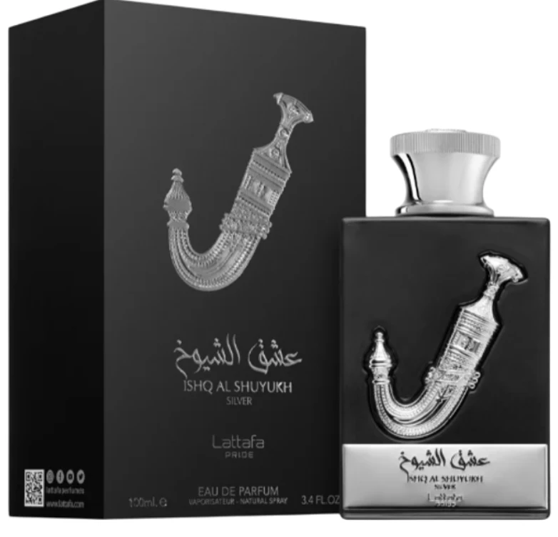 Lattafa Ishq Al Shuyukh Sidabrinis EDP parfumuotas vanduo unisex, 100 ml