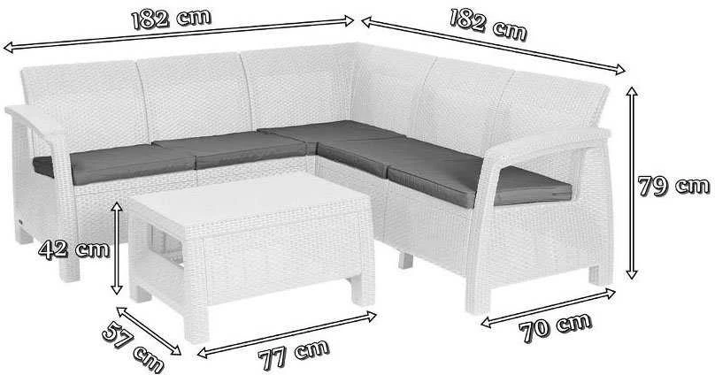Lauko baldų komplektas Keter Sodo baldų komplektas Corfu Relax Set rudas 8711245158334