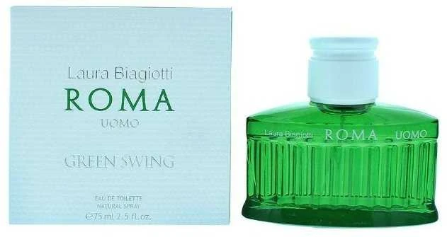 Laura Biagiotti Roma Uomo Žalias Swing EDT tualetinis vanduo vyrams, 75 ml