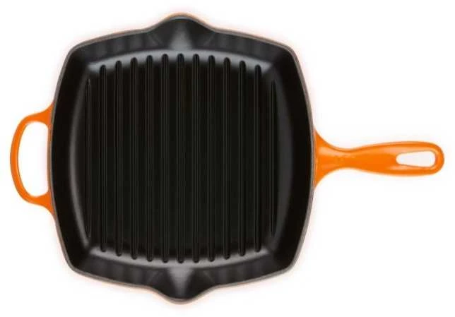 Virtuvės Indai - Le Creuset Signature Kvadratinė Grilio Keptuvė 26cm Indukcinė Indaplovėje Saugoma Raudona