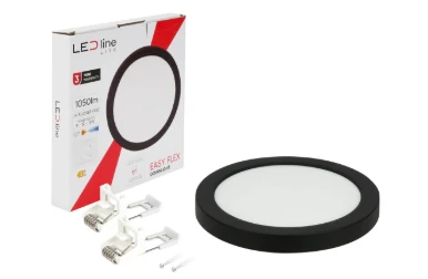 Led Line Lite LED panelė universali EASY FLEX 9-12-15W CCT 1120lm, apvali, juoda