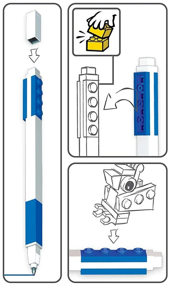 LEGO Gel Pen mėlyna su minifigūrėlė