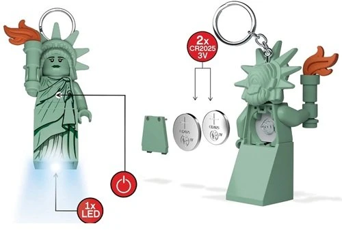 LEGO Laisvės statulos raktų pakabukas su žibintuvėliu LGL-KE158H