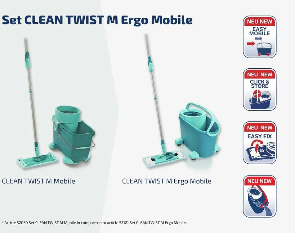 Leifheit 52121 mop Wet Microfiber Mėlyna, Žalias