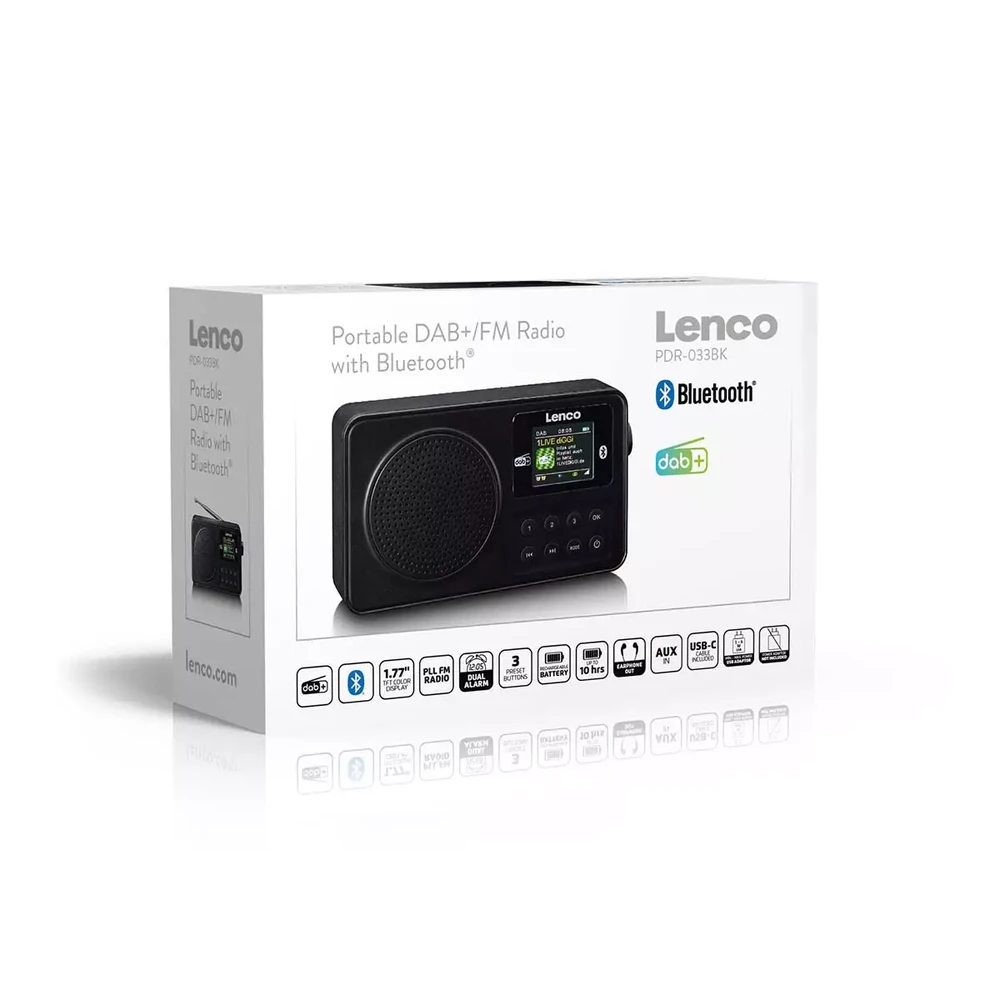 Lenco PDR-033BK - DAB+/FM radijas