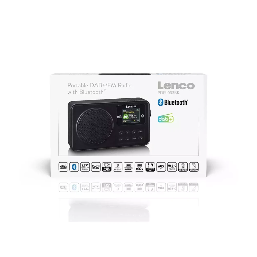 Lenco PDR-033BK - DAB+/FM radijas