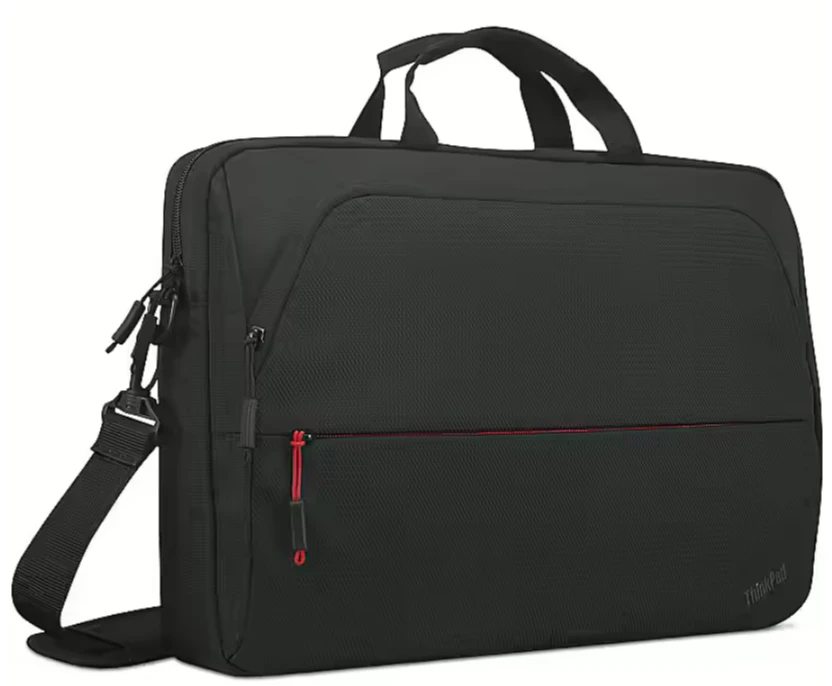 Lenovo | Essential | ThinkPad Essential 13–14 colių plonas nešiojamas kompiuteris su viršutiniu dėklu (tvarus ir ekologiškas, pagamintas iš perdirbto PET: iš viso 7,5 %; išorė: 24 %) | Tinka iki 14 colių | Išorinis dėklas | Dirželis per petį | Juodas