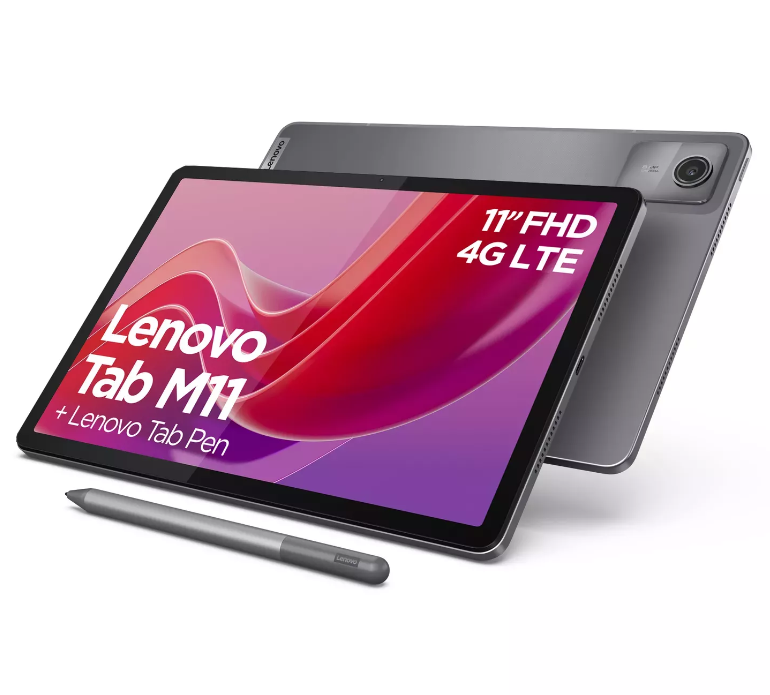 Planšetinis kompiuteris Lenovo Tab M11, 11", 4GB / 128GB, 4G LTE, Pilkos (Luna Grey) spalvos (ZADB0034SE)