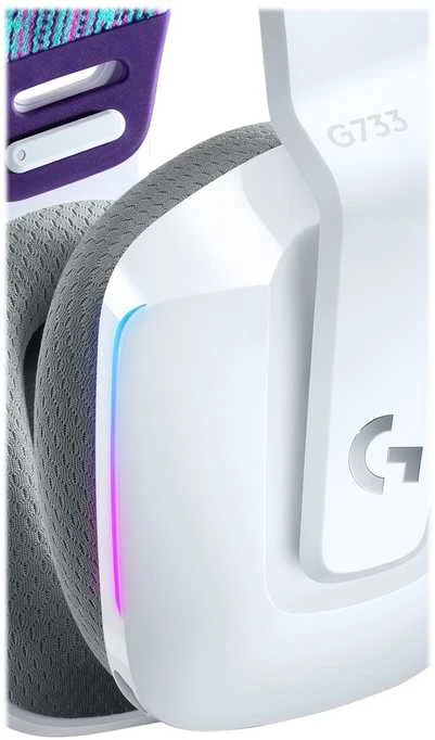 Belaidės ausinės Logitech G733, LIGHTSPEED, RGB, Baltos spalvos