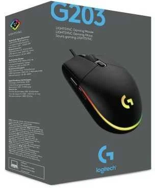 Žaidimų pelė Logitech G203 Lightsync RGB, Juodos spalvos