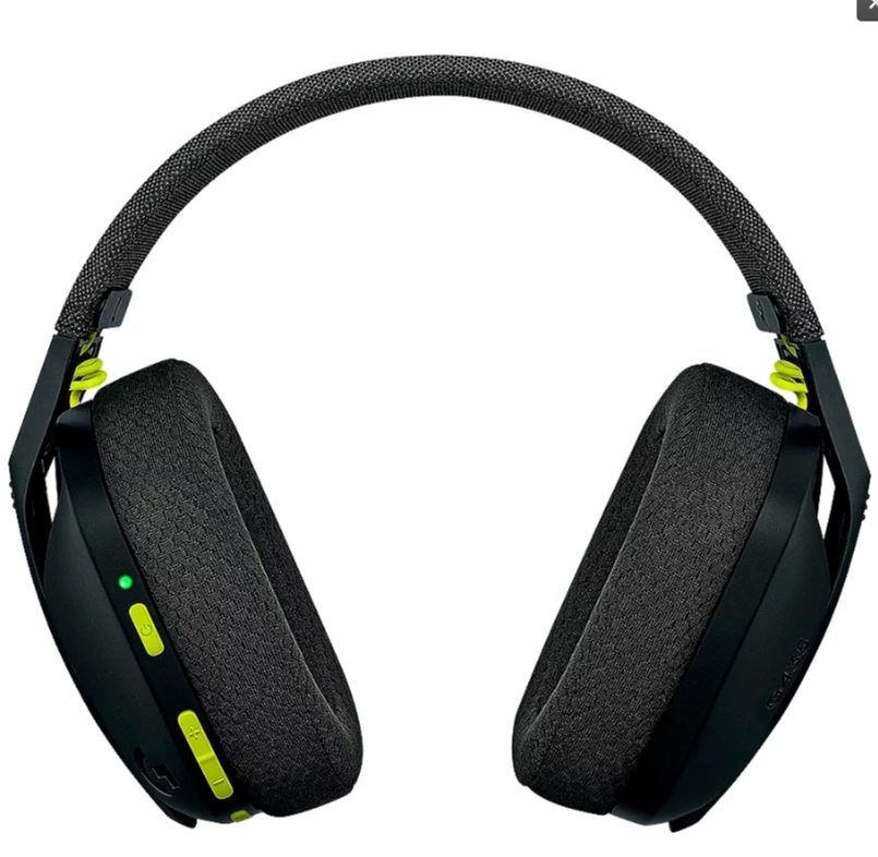 Žaidimų ausinės Logitech G435 Lightspeed, juodos/neoninės geltonos spalvos