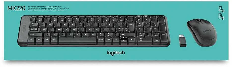 Belaidis klaviatūros ir pelės rinkinys Logitech MK220, US išdėstymas
