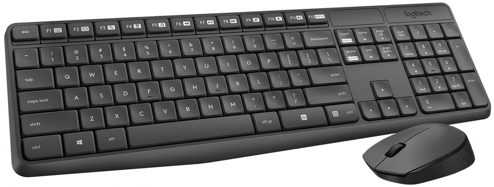 Belaidis klaviatūros ir pelės rinkinys Logitech MK235, RU išdėstymas