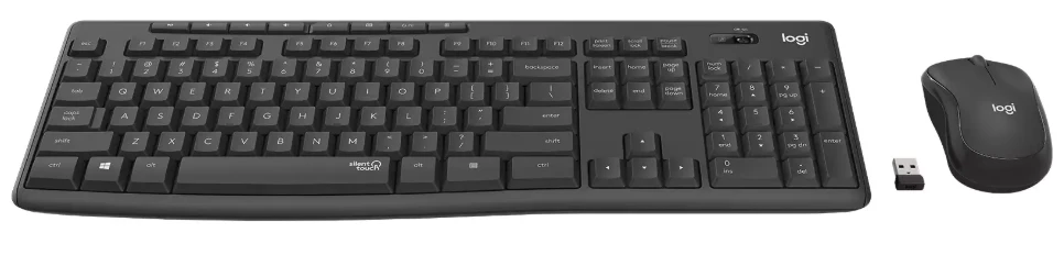 Tyli belaidė Klaviatūra su pele Logitech MK295, Nordic išdėstymas
