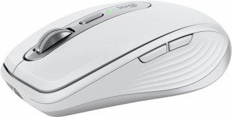 Belaidė pelė Logitech MX Anywhere 3S - RF belaidė + Bluetooth, lazerinis, 8000 DPI, Pale Pilkas (Baltas)