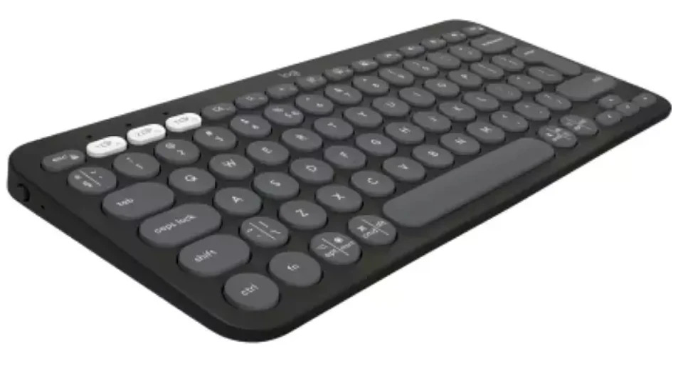 Belaidė klaviatūra Logitech PEBBLE KEYS 2 K380S, Grafito spalvos, Išdėstymas: US tarptautinis (Qwerty)