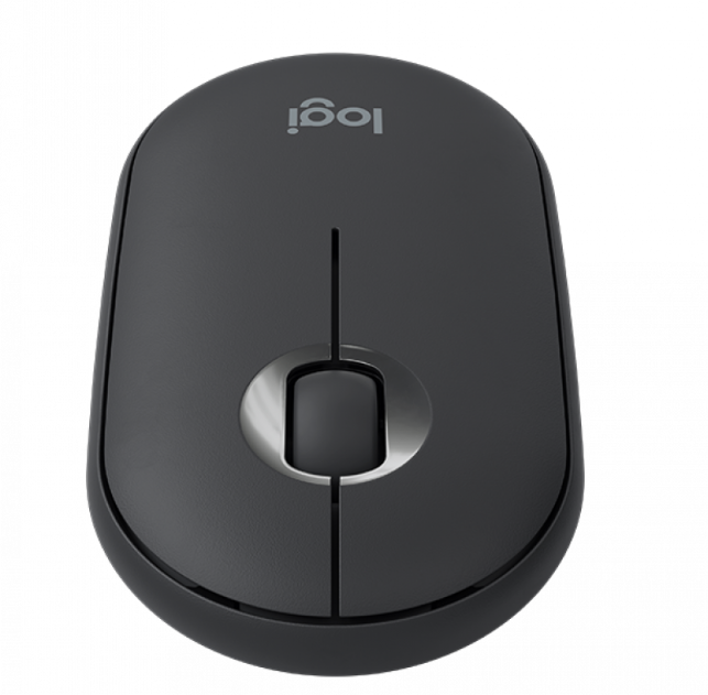 Minimalistinė moderni ir tyli belaidė pelė Logitech Pebble M350, Grafito spalvos