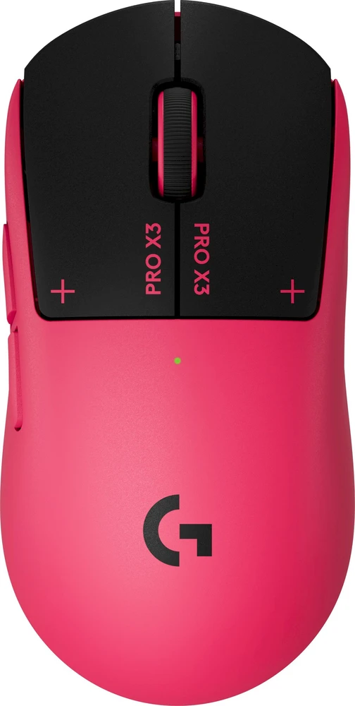 Belaidė žaidimų pelė Logitech G PRO X3 SUPERSTRIKE LIGHTSPEED, HERO 2 jutiklis, 48000 DPI, 8000 Hz, HITS haptinė technologija, 59g, iki 135 val. baterija, rožinė