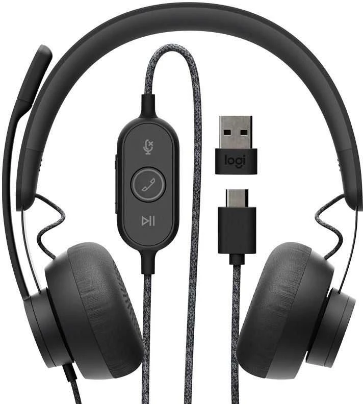 Ausinės Logitech Zone su laidu UC, Tamsiai pilkos