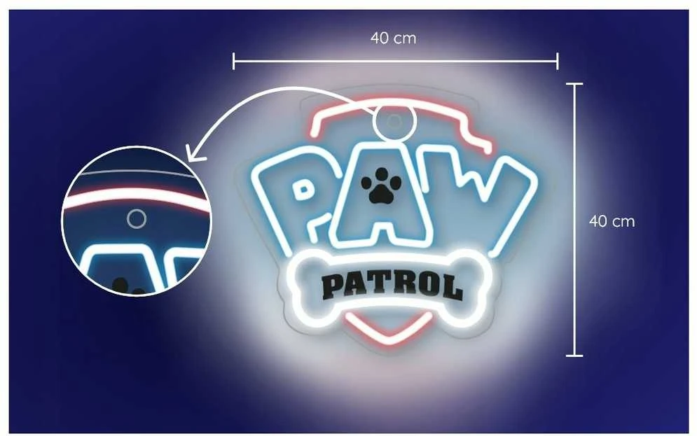 Pakabinamas šviestuvas Plastrol Pakabinamas neoninis LED šviestuvas "Paw Patrol" ant stiklo - logotipas OW-130146
