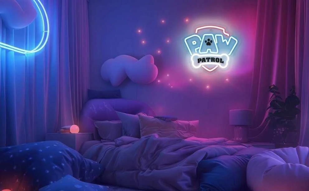 Pakabinamas šviestuvas Plastrol Pakabinamas neoninis LED šviestuvas "Paw Patrol" ant stiklo - logotipas OW-130146