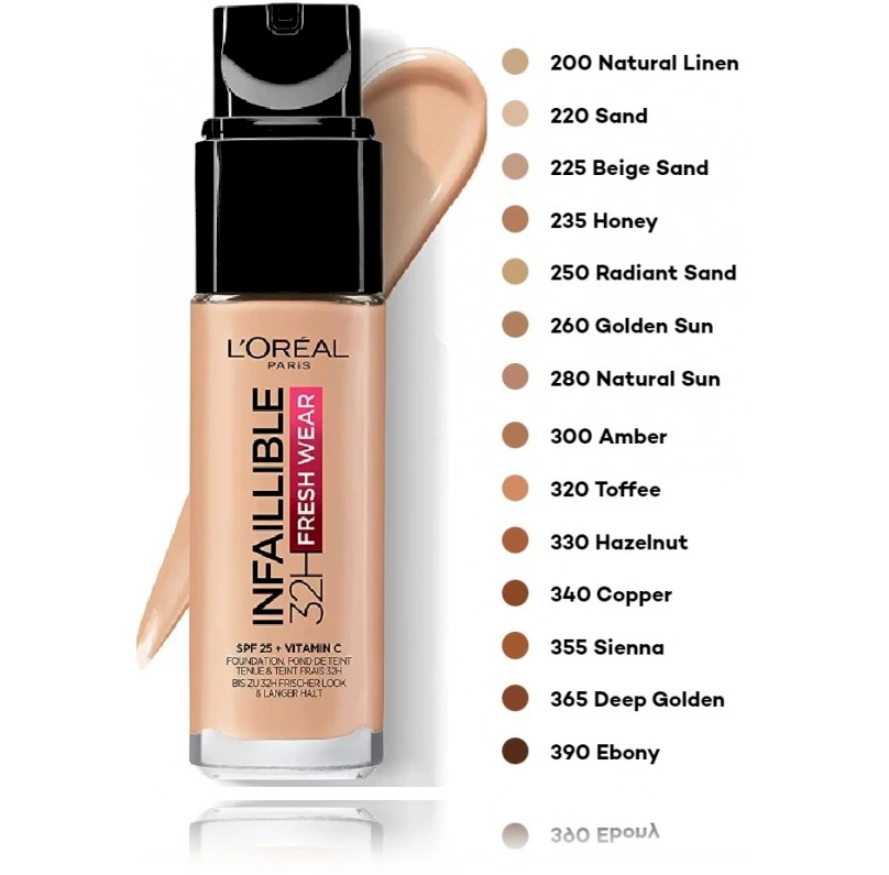L'Oreal L´Oréal Paris Infaillible 32H Fresh Wear Natural rusvai gelsvas 30 ml