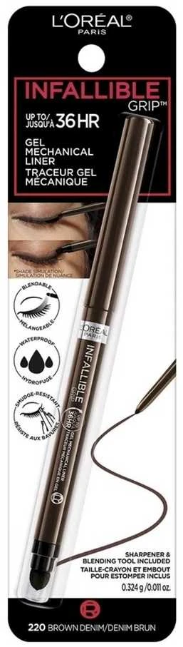 L'Oréal Paris Infaillible Grip 36H Gel Automatic Eye Liner Eye Pieštukas moterims, 1,2 g