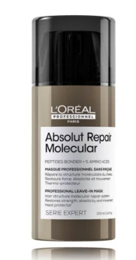 L'oreal Professionnel Absolut Repair Molecular Mascarilla Profesional Reparadora Sin Aclarado Para Cabello Dañado, 100 ml
