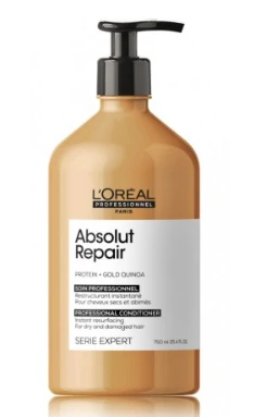 L'Oreal Professionnel Serie Expert Absolut Repair Protein + Gold Quinoa plaukų kondicionierius akimirksniu atkuriantis, 200 ml