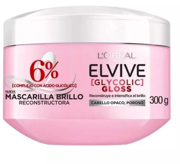 L'Oreal Paris Elseve glikolinė blizgioji lyginančioji kaukė, 300 ml