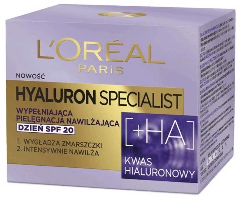„L'Oréal Paris Hyaluron Specialist Replumping“ drėkinamasis dieninis kremas nuo saulės SPF 20, 50 ml