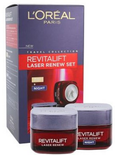 Set L'Oreal Paris: Revitalift lazerinis Renew, Hyaluronic Acid, Anti-Ageing, Day, Kreminis, For Face, 50 ml + Revitalift lazerinis Renew, H
