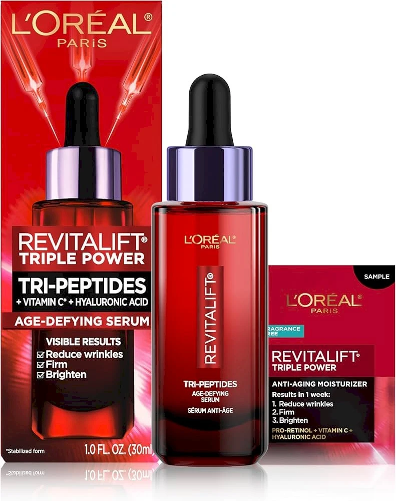 L'Oreal Paris Revitalift Peptides Wrinkle & Firmness Serum stangrinamasis veido serumas nuo raukšlių, 30 ml