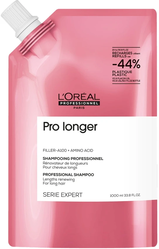 L'Oreal ABSOLUT REPAIR MOLECULAR profesionalus šampūnas pažeistiems plaukams be sulfatų, papildymas 1000 ml