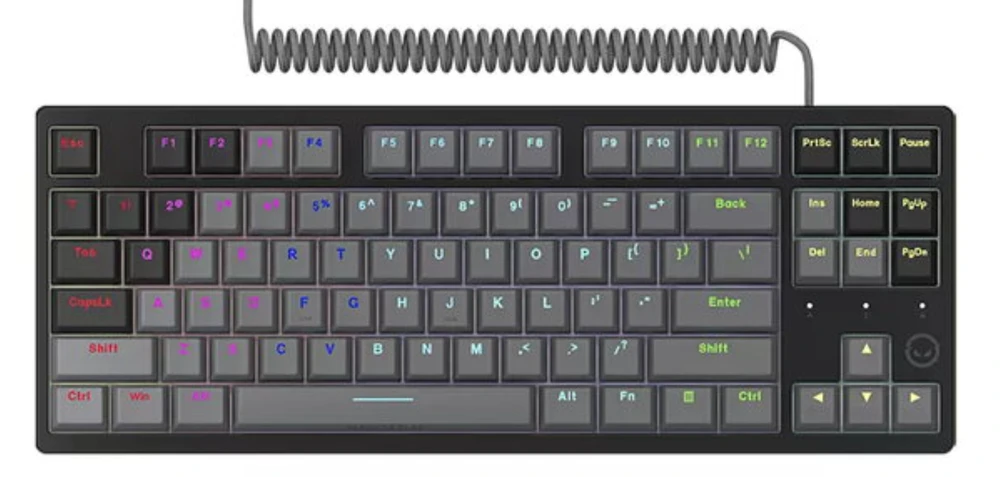 LORGAR Azar 514TKL, su laidu RGB mechaninė klaviatūra žaidimams, juodas, EN išdėstymas