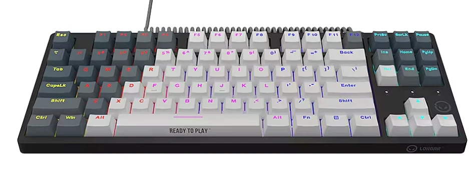 LORGAR Azar 514TKL, su laidu RGB mechaninė klaviatūra žaidimams, baltas, EN išdėstymas