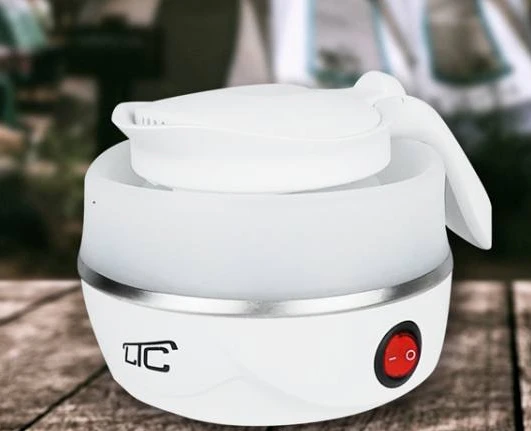Sulankstomas silikoninis mini turistinis virdulys baltas 220-240V/50Hz 0,6L LTC